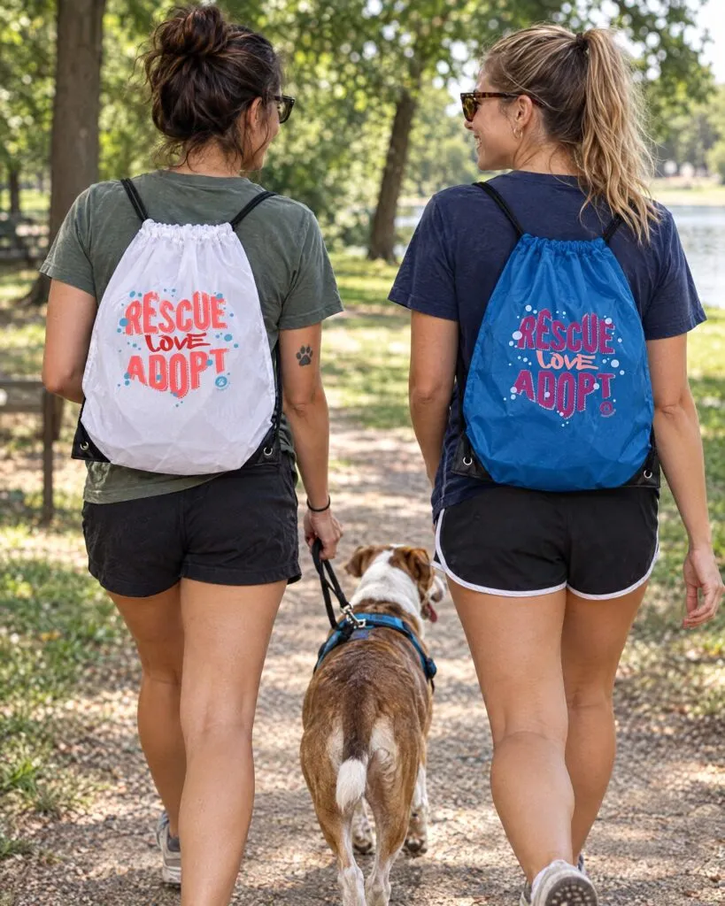 Τσάντες πουγκί – Rescue · Love · Adopt