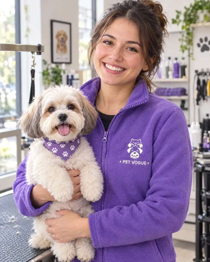 Fleece ζακέτα Pet Vogue με κέντημα