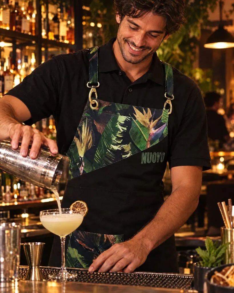 Ποδιά bartender Nuovo με τροπικό τύπωμα